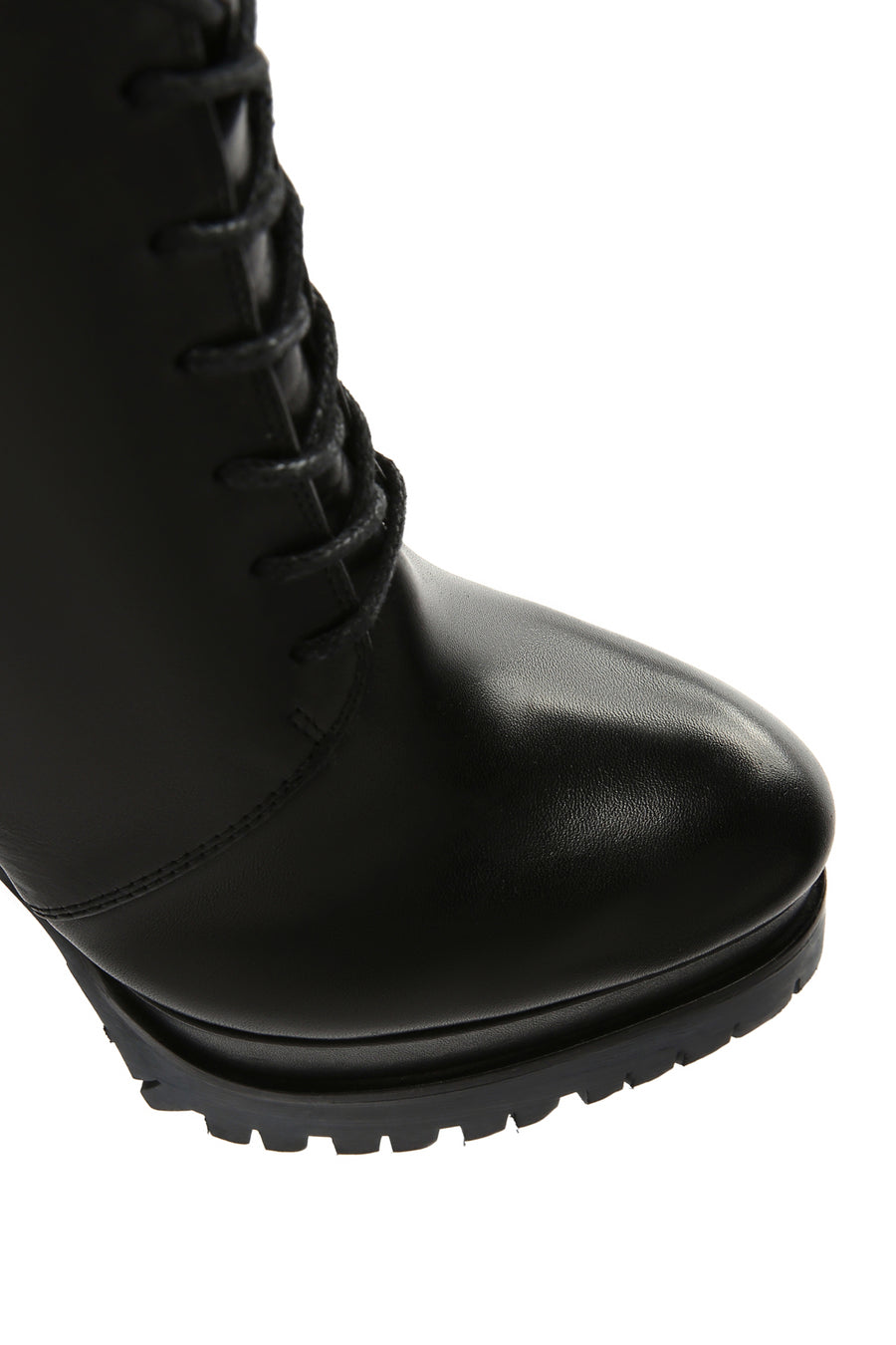 Women's Black Platform High Heel Leather Boots