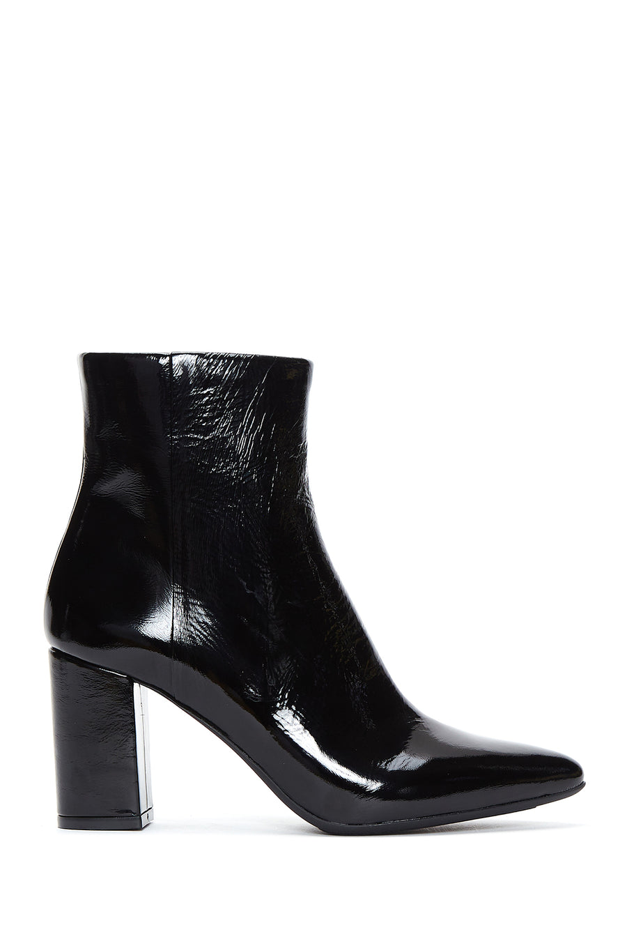 Women's Black Patent Leather Heeled Boots 22WFD110316 | Derimod