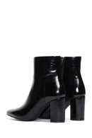 Women's Black Patent Leather Heeled Boots | Derimod