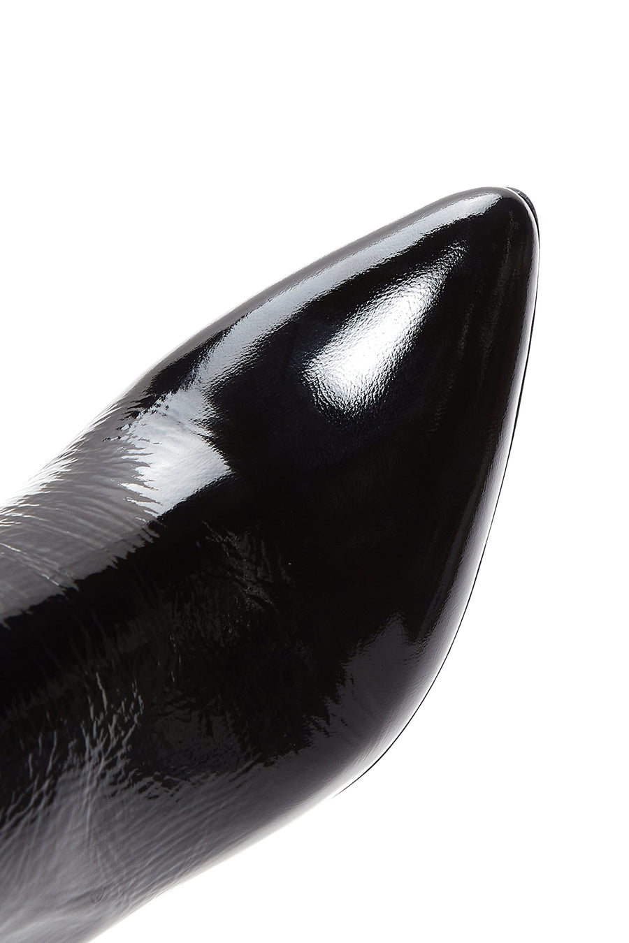Women's Black Patent Leather Heeled Boots