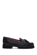 Women's Black Leather Loafer | Derimod