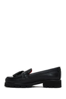 Women's Black Leather Loafer | Derimod