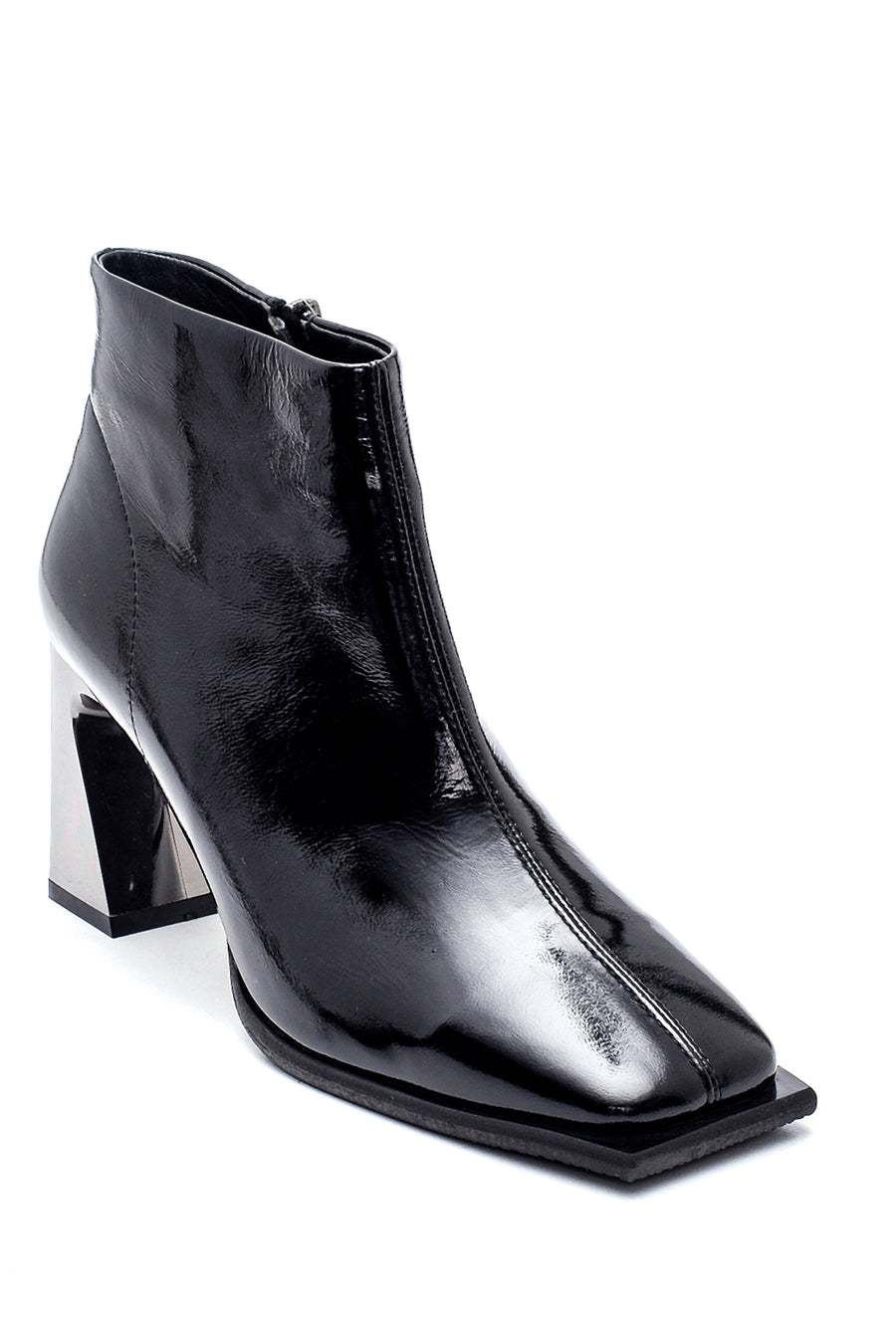 Women's Patent Leather Heeled Boots