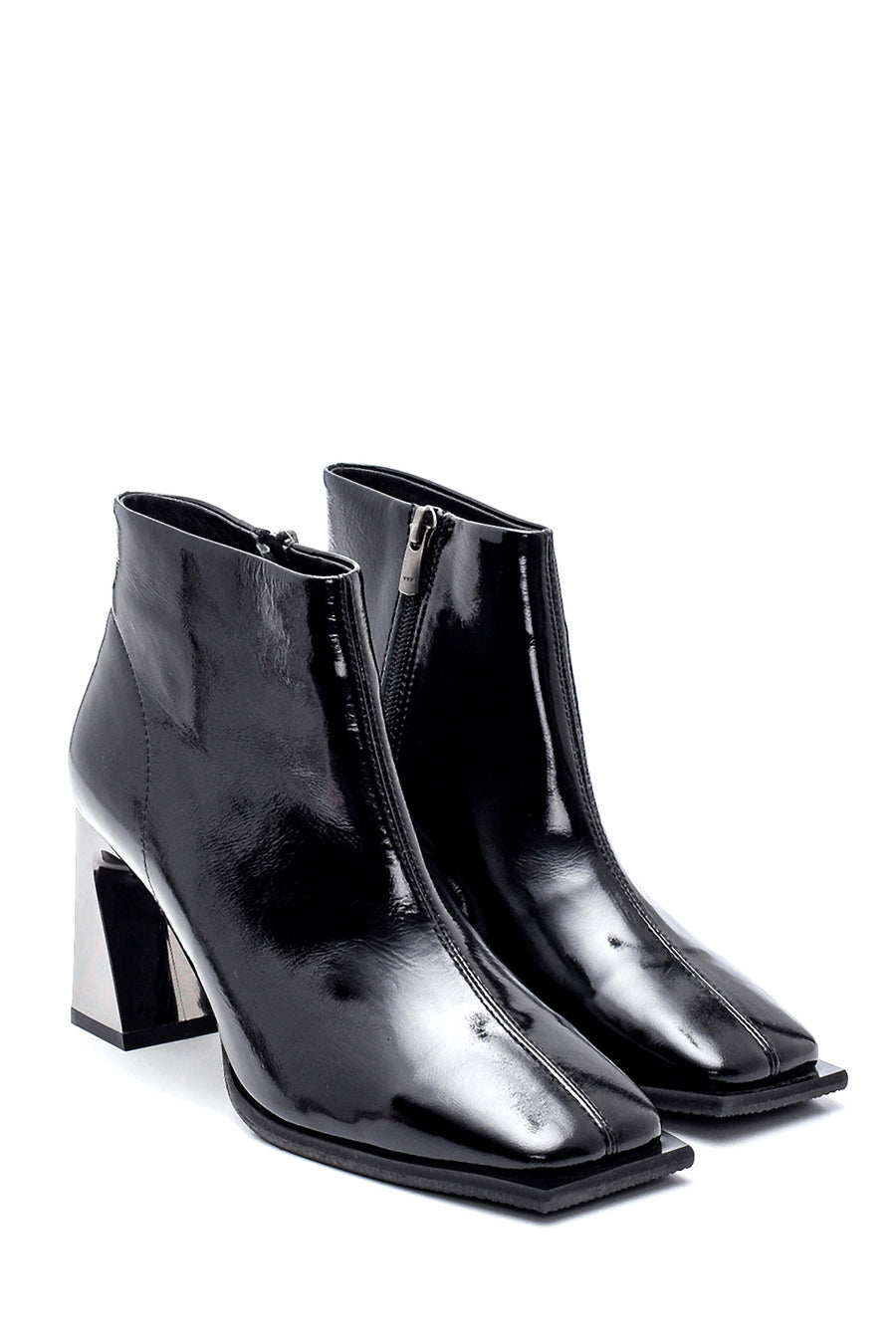 Women's Patent Leather Heeled Boots