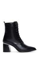 Women's Black Leather Heeled Classic Boots | Derimod