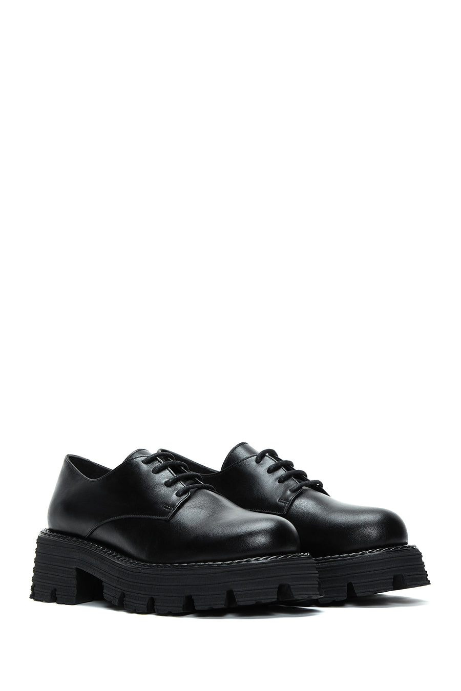 Women's Black Thick Soled Casual Shoes