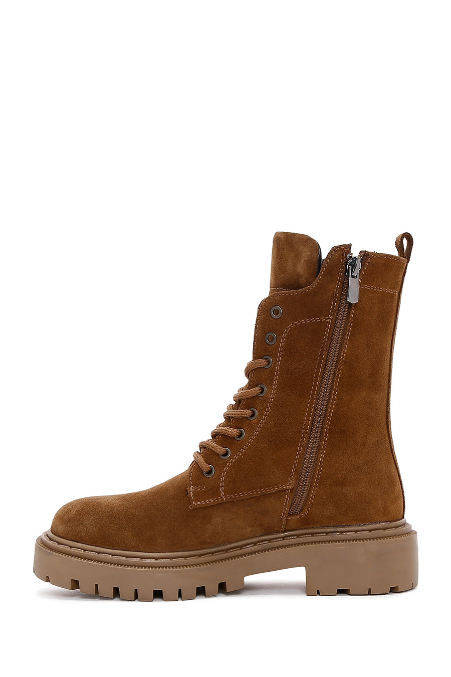 Women's Tan Suede Leather Boots