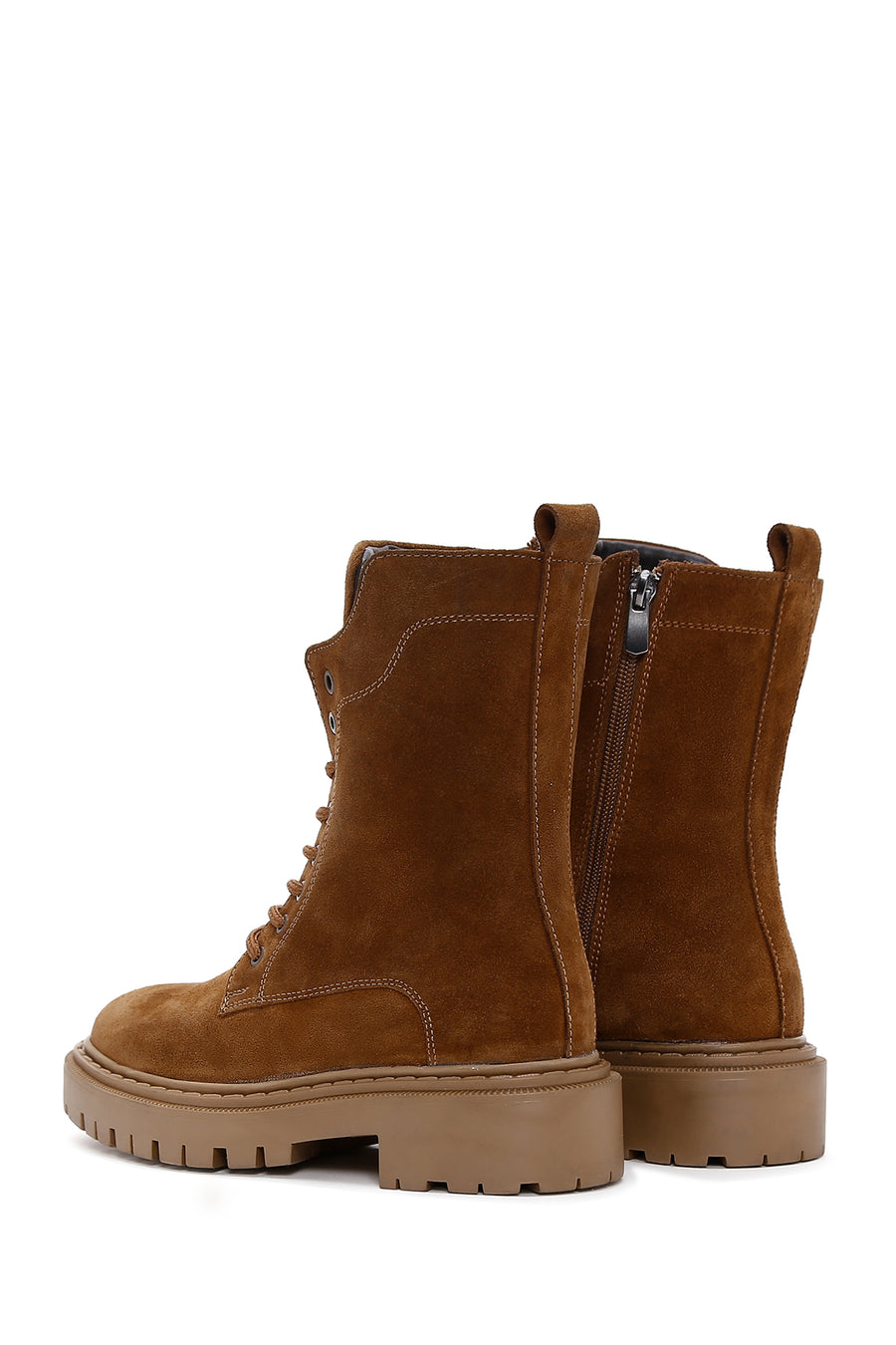 Women's Tan Suede Leather Boots