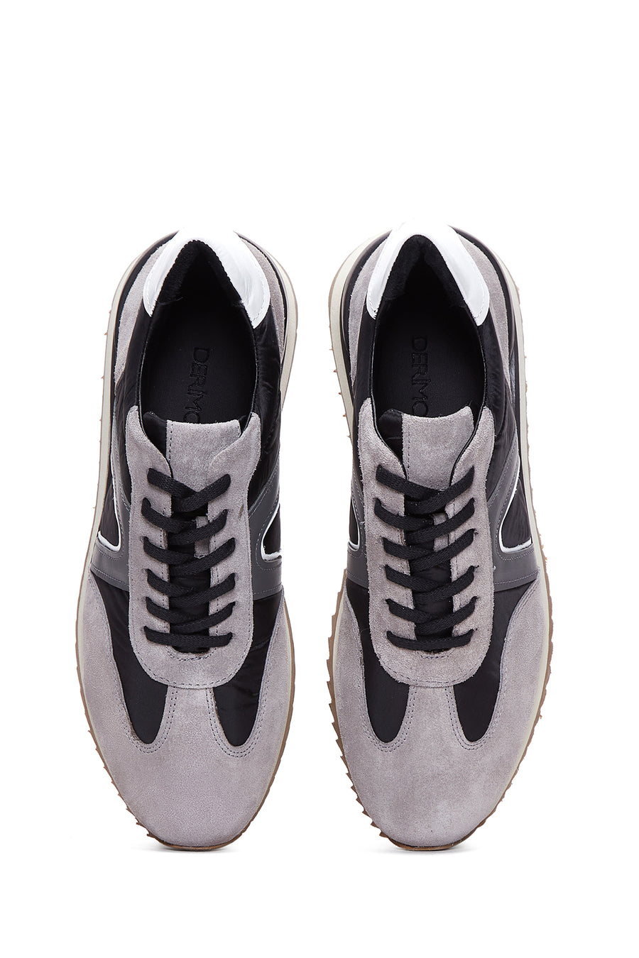 Erkek Gri Süet Deri Detaylı Sneaker