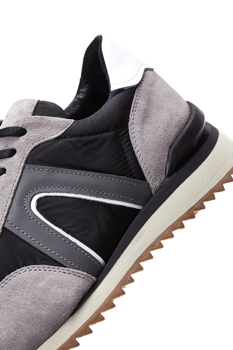 Erkek Gri Süet Deri Detaylı Sneaker