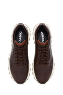 Erkek Kahverengi Deri Sneaker | Derimod