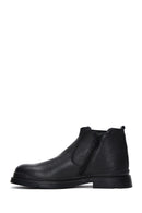 Men's Black Leather Zippered Classic Boots | Derimod