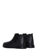 Men's Black Leather Zippered Classic Boots | Derimod