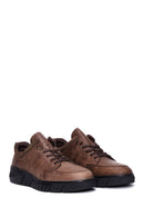 Erkek Vizon Deri Casual Sneaker | Derimod