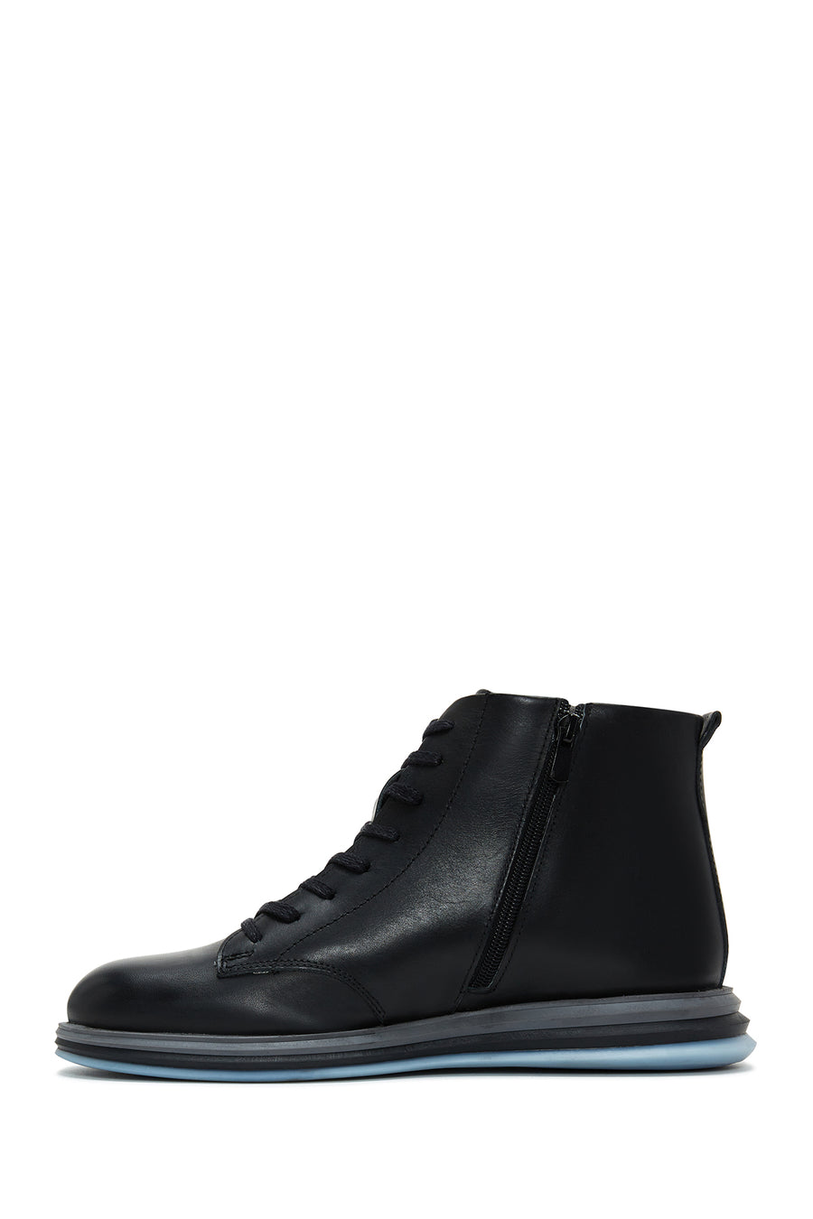 Men's Black Leather Short Boots