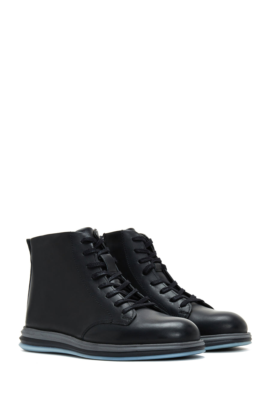 Men's Black Leather Short Boots