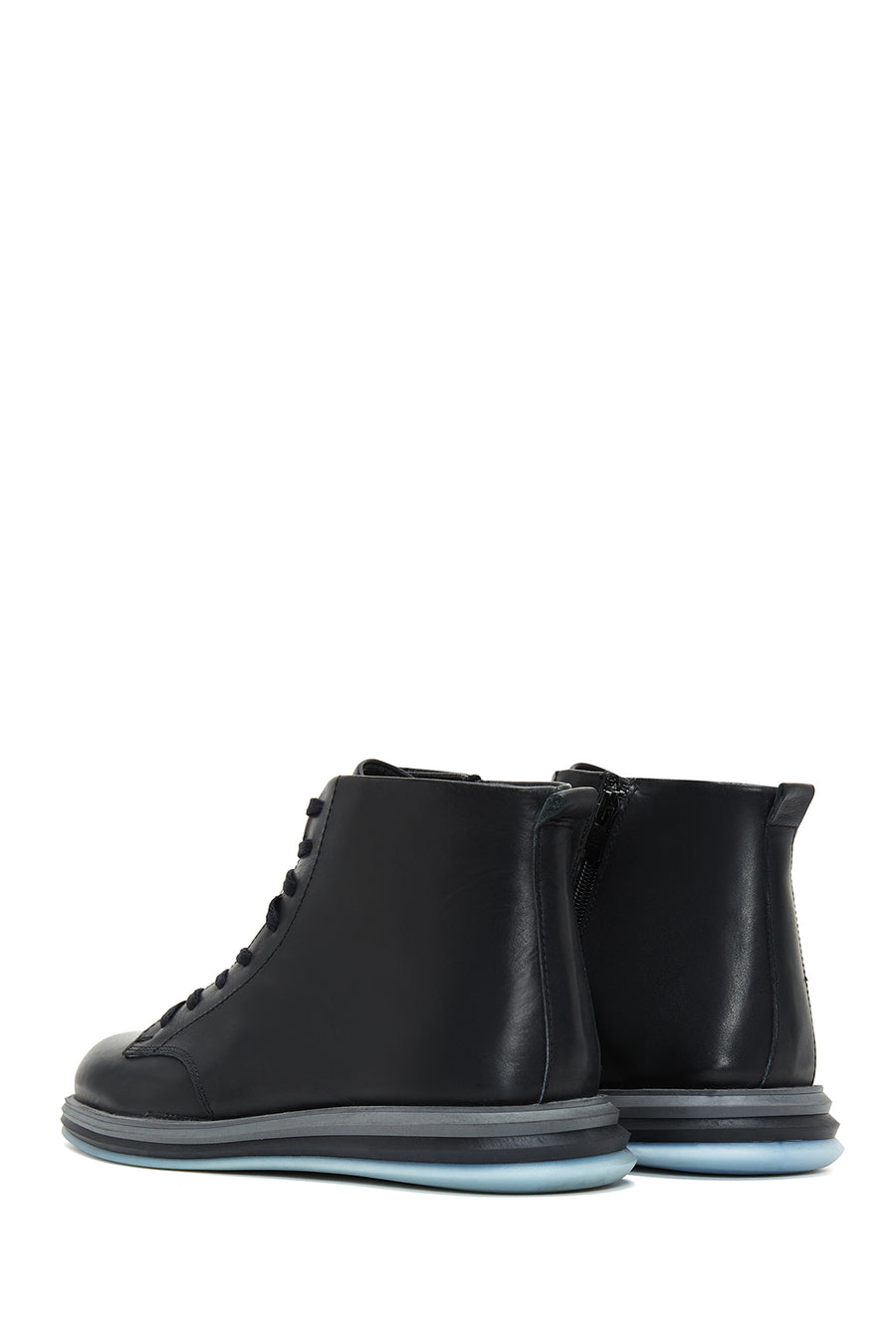 Men's Black Leather Short Boots