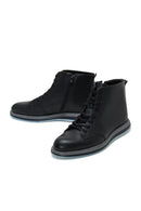 Men's Black Leather Short Boots | Derimod