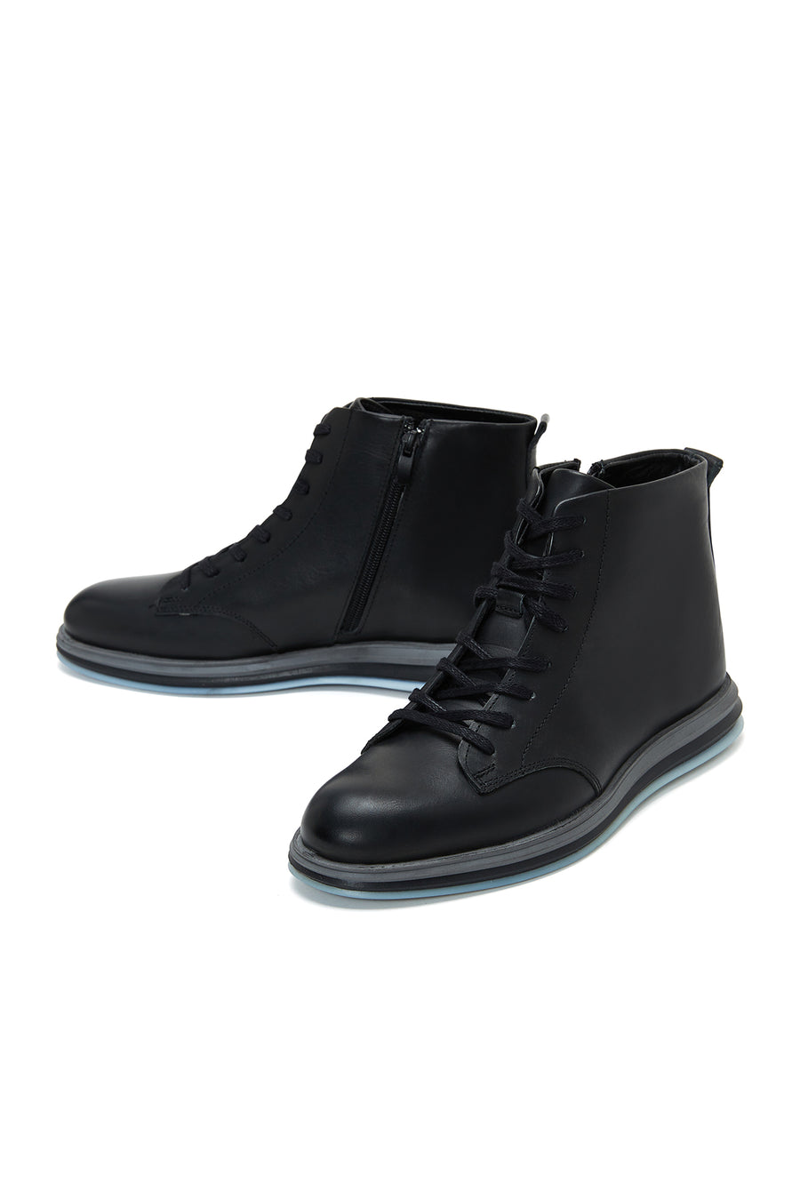 Men's Black Leather Short Boots