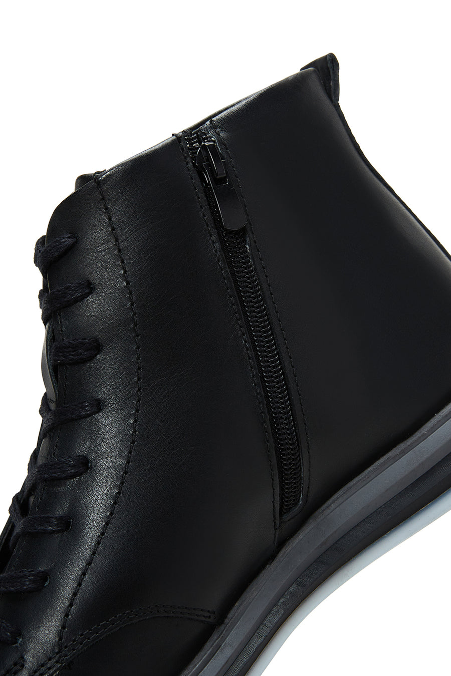 Men's Black Leather Short Boots