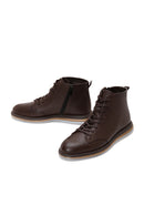 Men's Brown Leather Short Boots | Derimod