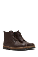 Men's Leather Zippered Boots | Derimod