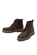 Men's Leather Zippered Boots | Derimod