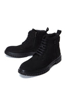 Men's Black Nubuck Leather Zippered Boots | Derimod