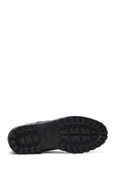 Men's Black Leather Zippered Boots | Derimod