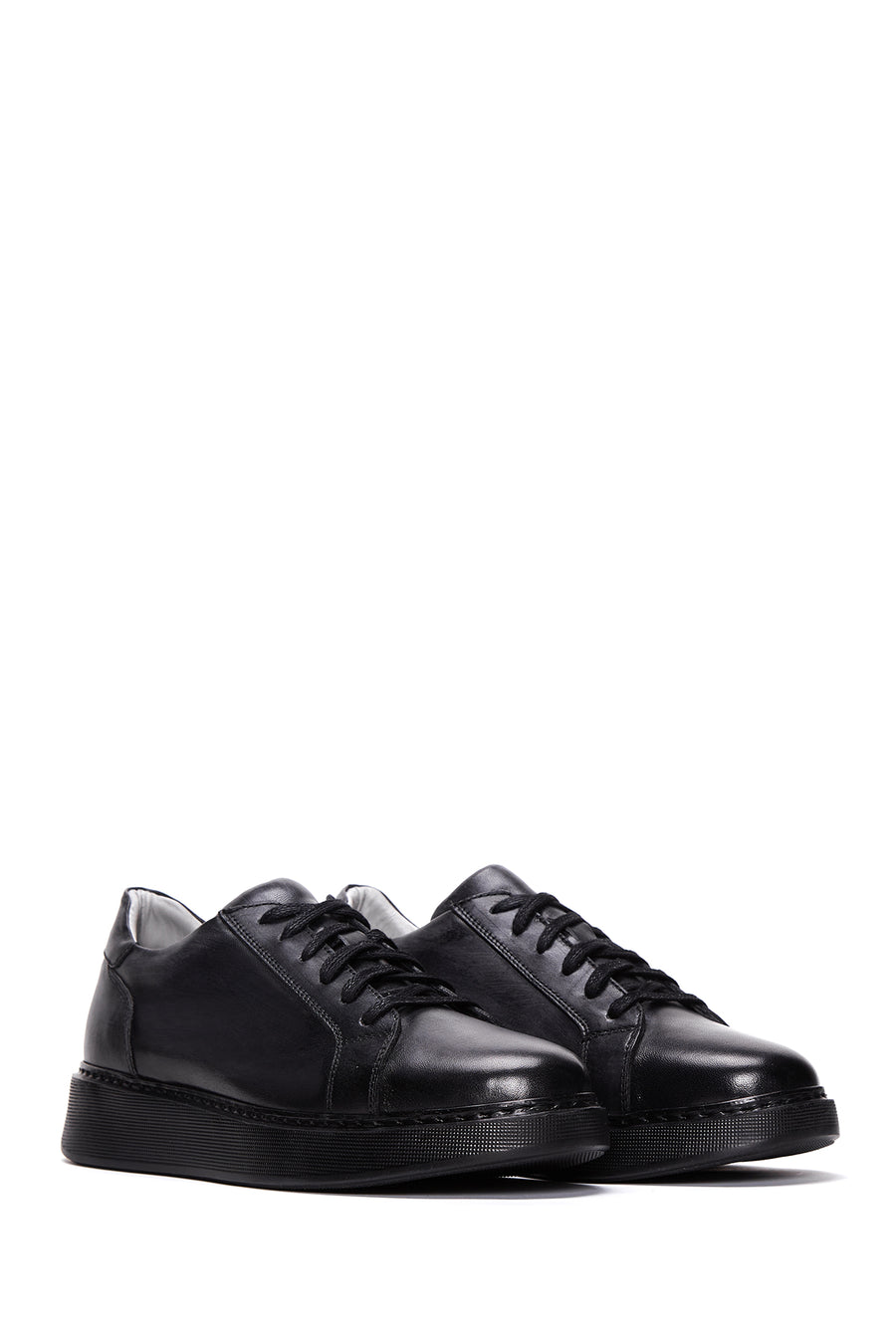 Men's Black Leather Casual Sneaker