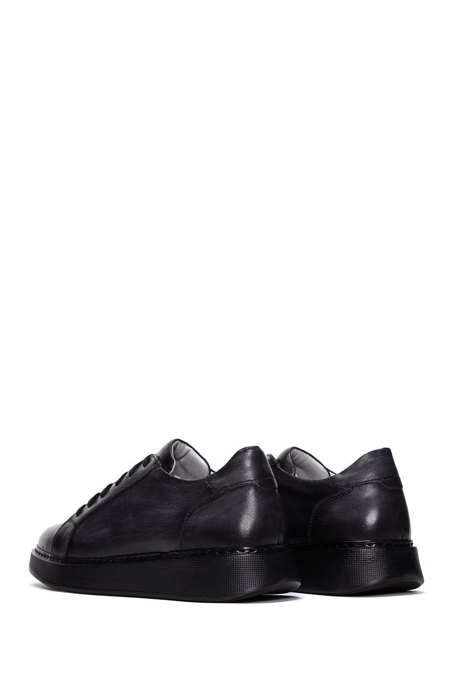 Men's Black Leather Casual Sneaker