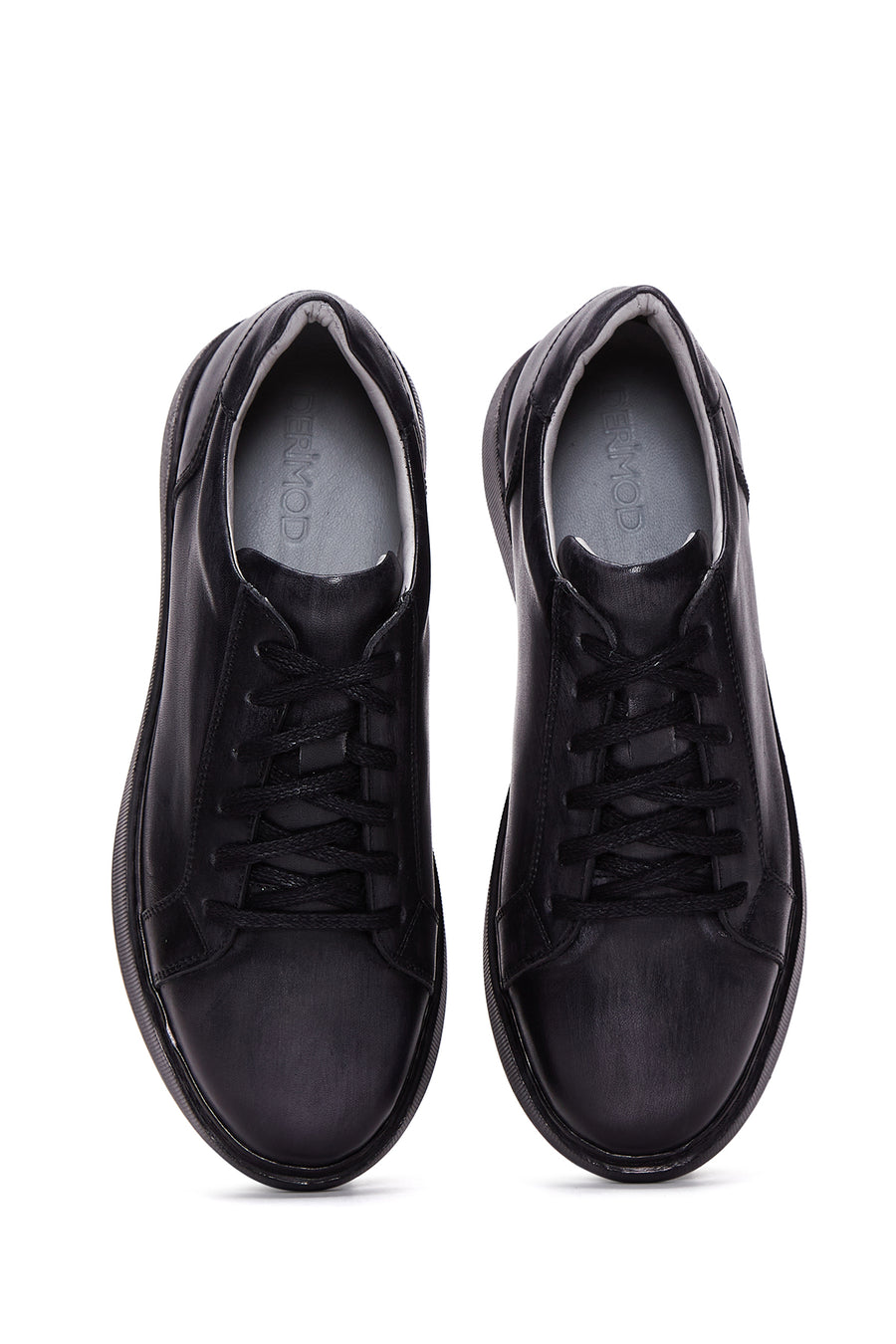 Men's Black Leather Casual Sneaker