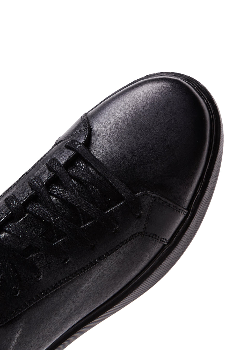 Men's Black Leather Casual Sneaker