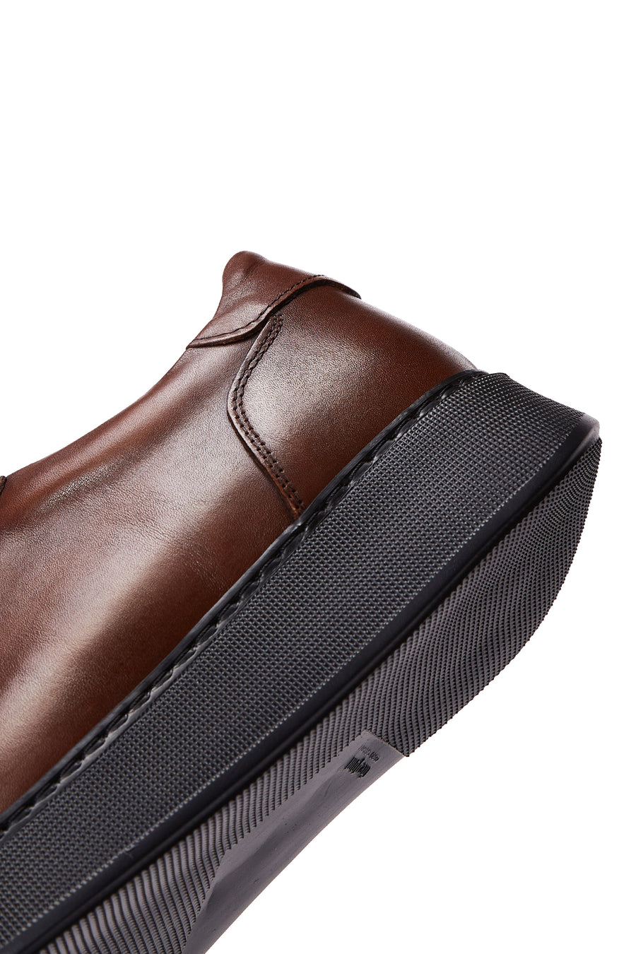 Erkek Kahverengi Deri Casual Sneaker