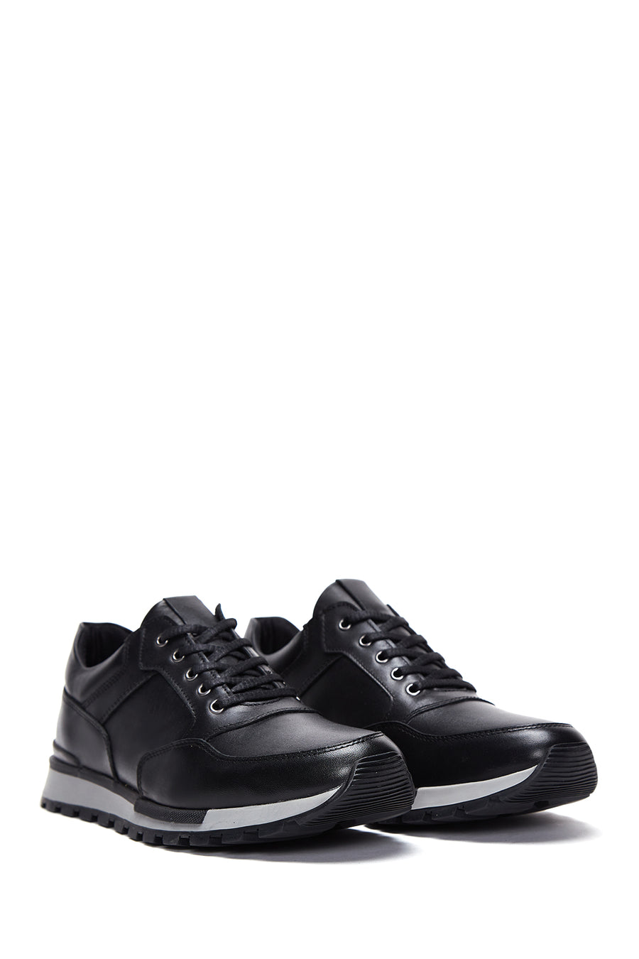 Men's Black Leather Sneaker