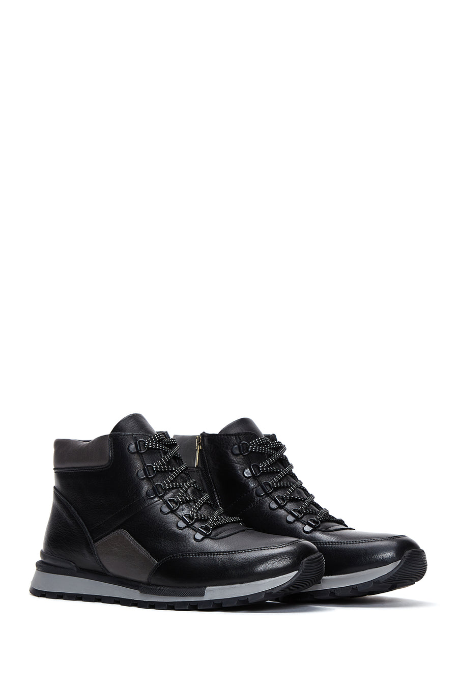 Men's Black Leather Casual Boots