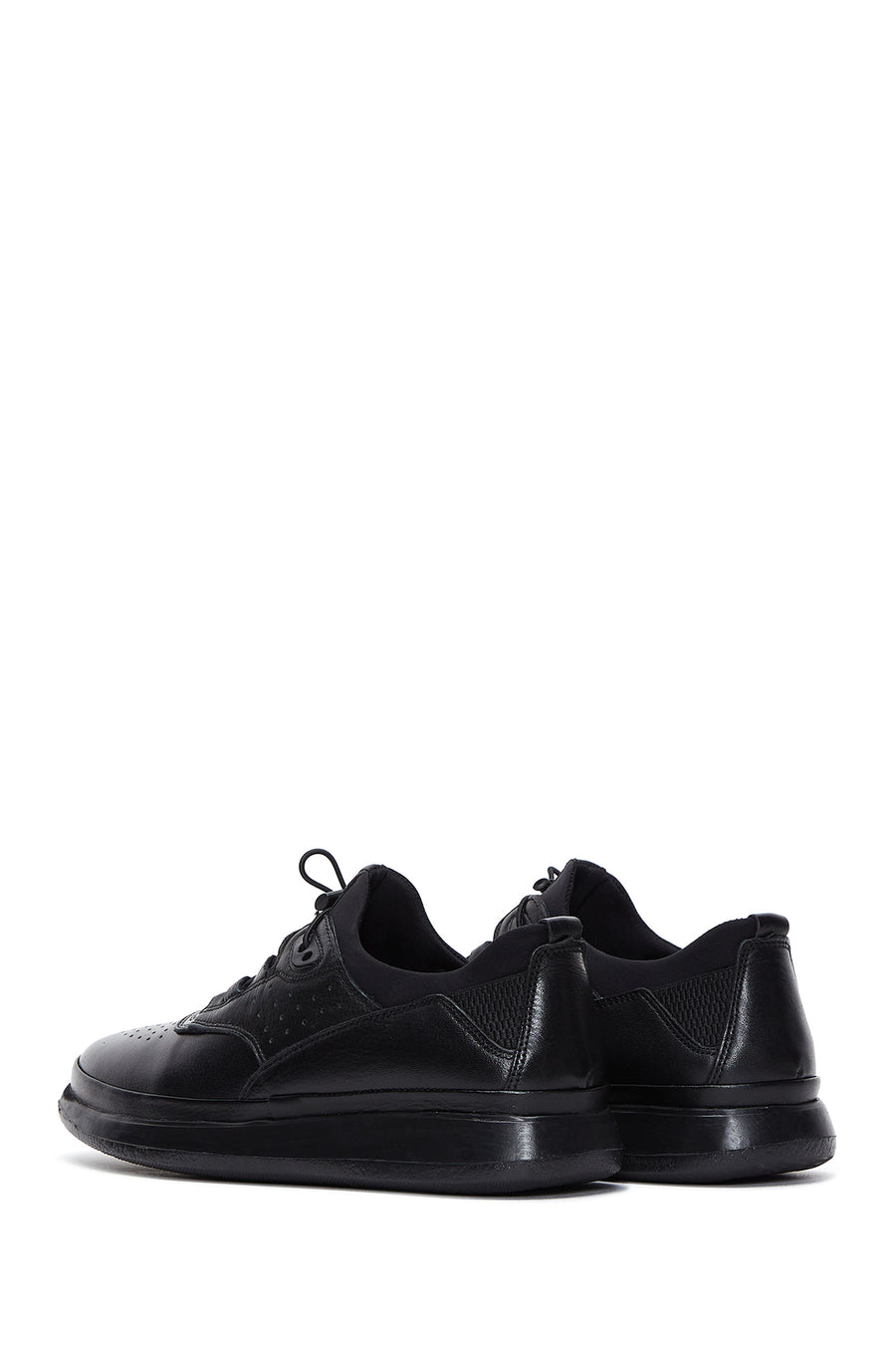 Erkek Siyah Deri Casual Sneaker