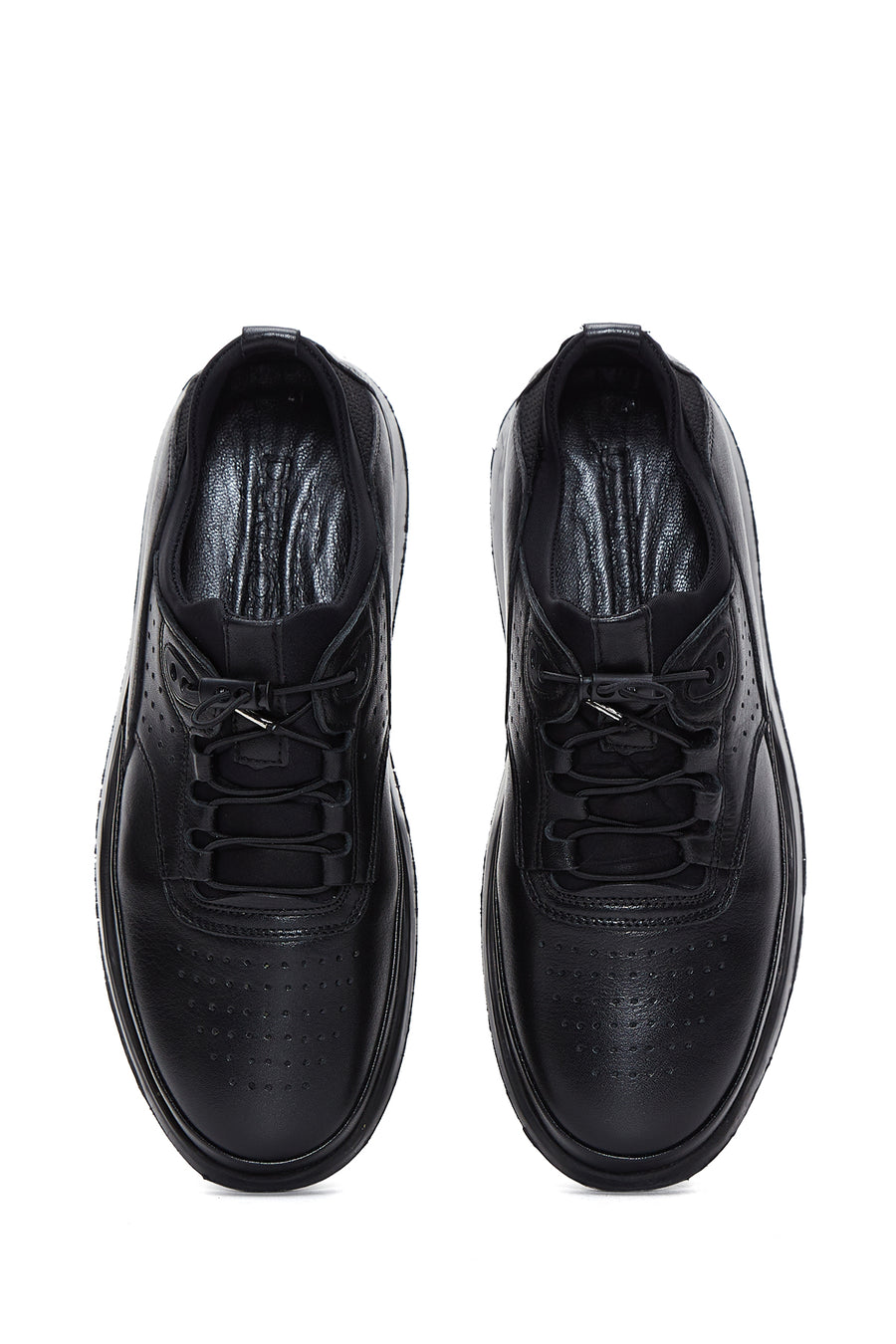 Erkek Siyah Deri Casual Sneaker