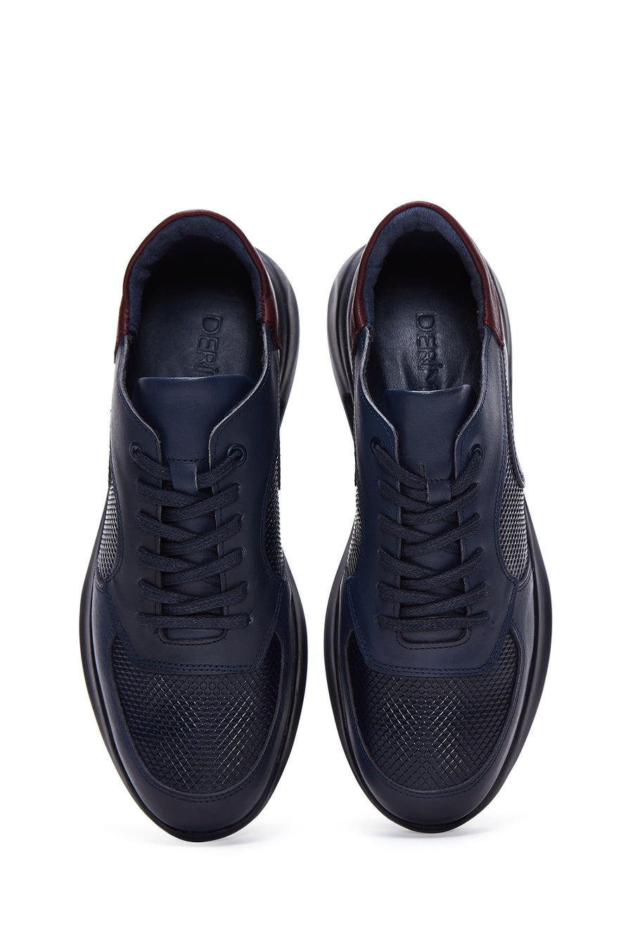 Erkek Lacivert Deri Sneaker