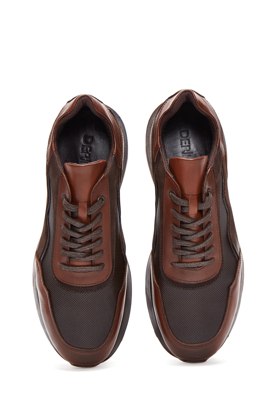 Erkek Siyah Deri Detaylı Sneaker
