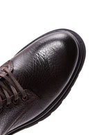 Men's Brown Leather Zippered Boots | Derimod