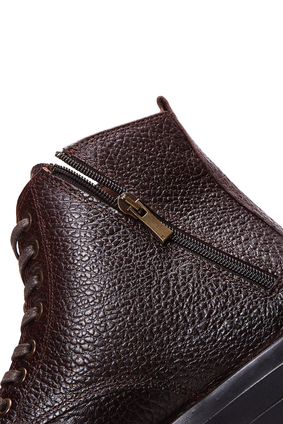 Men's Brown Leather Zippered Boots