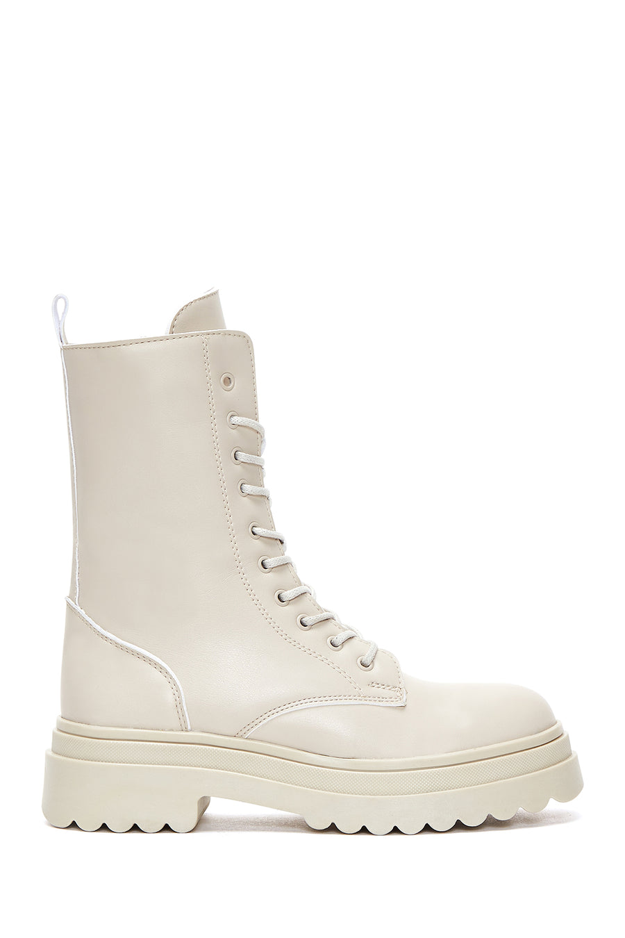Women's Cream Zippered Boots 22WFE190218 | Derimod