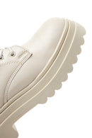Women's Cream Zippered Boots | Derimod