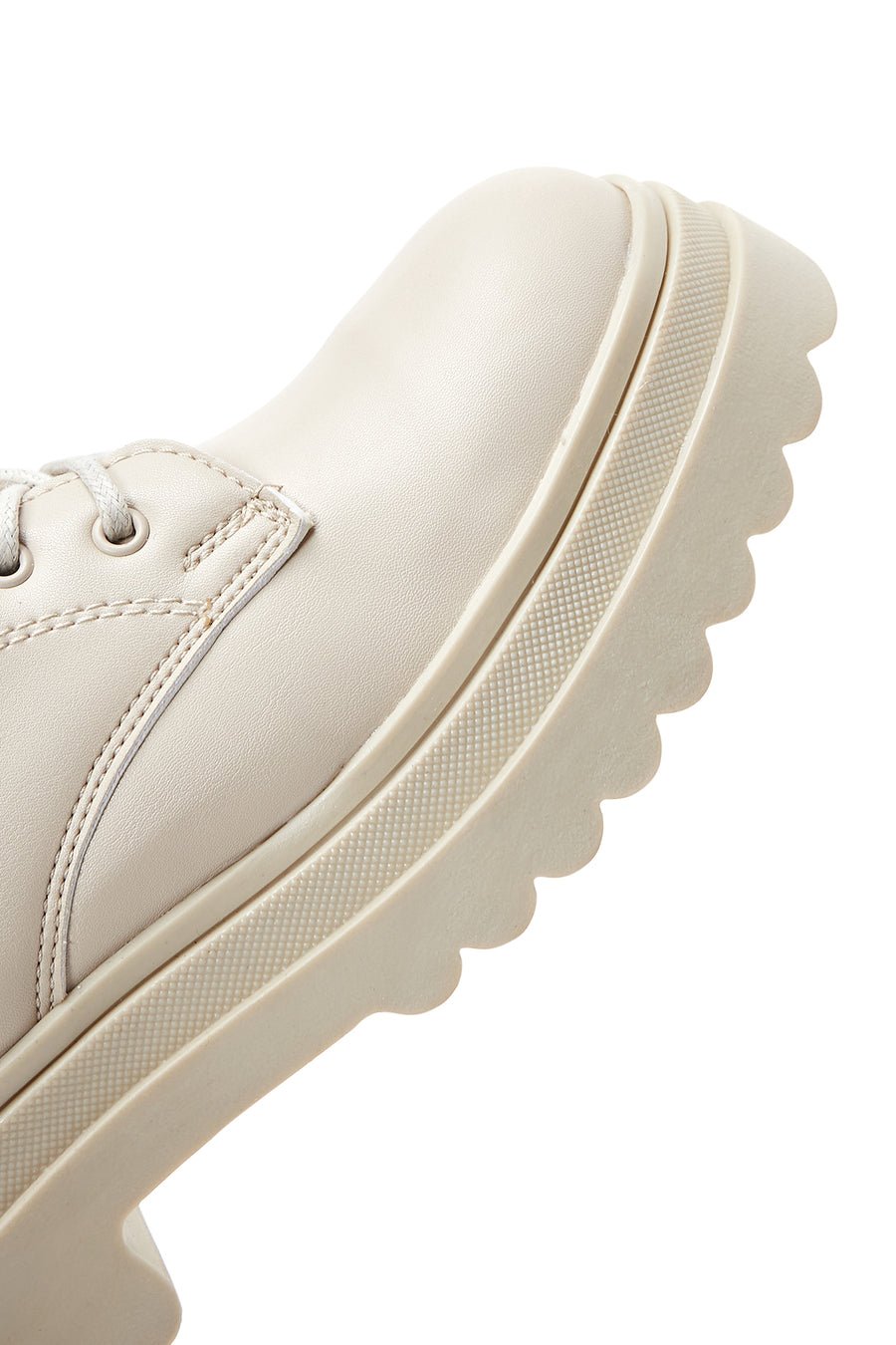 Women's Cream Zippered Boots
