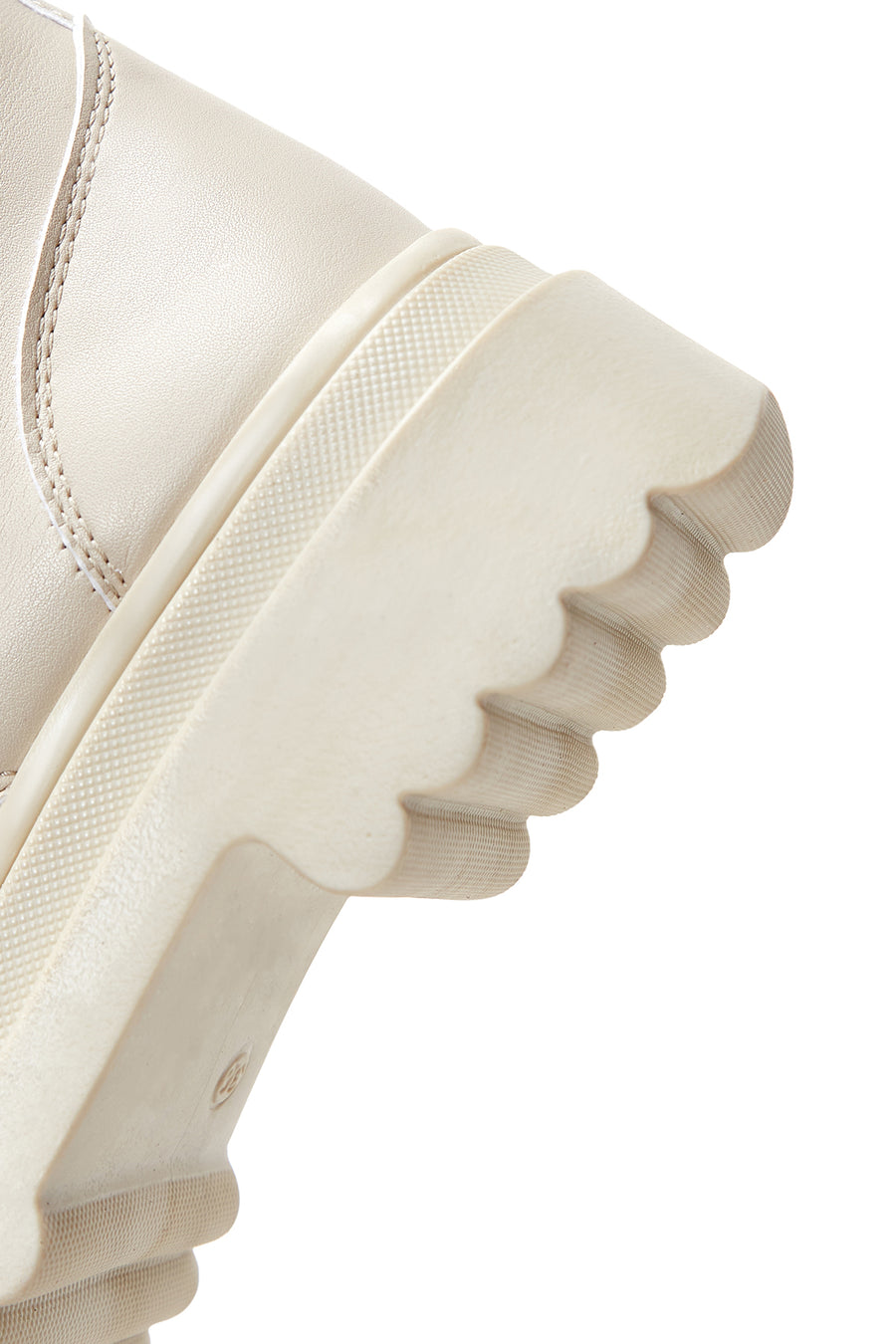Women's Cream Zippered Boots