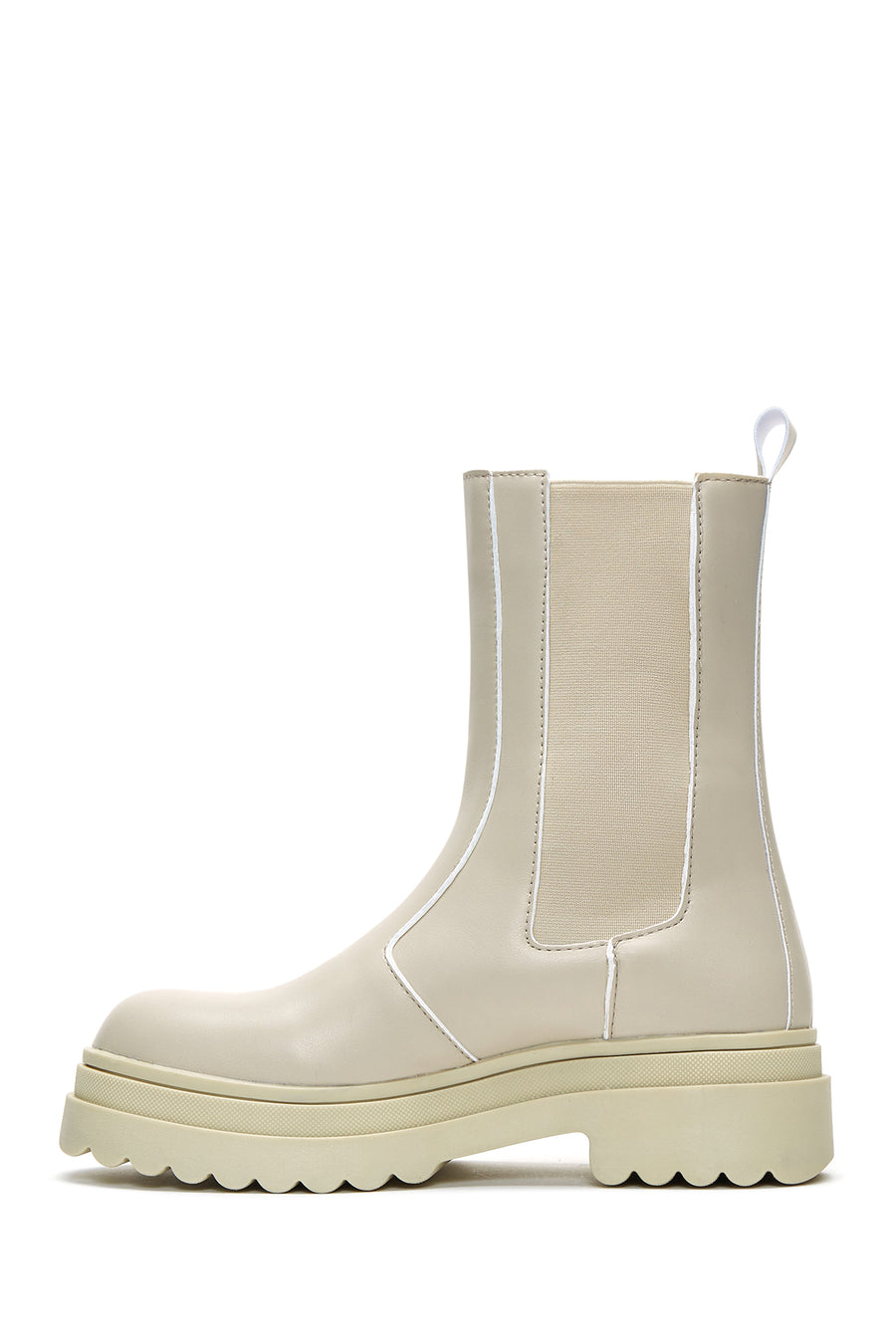 Women's Cream Chelsea Boots