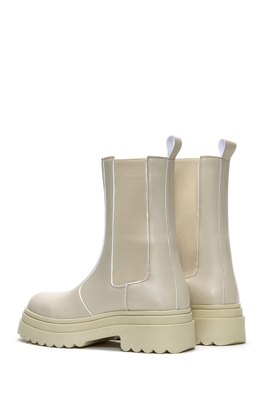Women's Cream Chelsea Boots