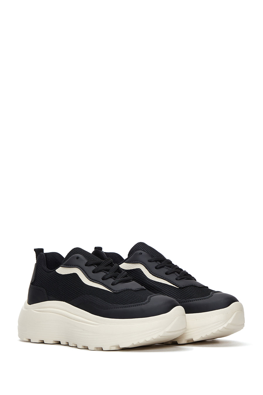 Kadın Siyah Kalın Tabanlı Sneaker