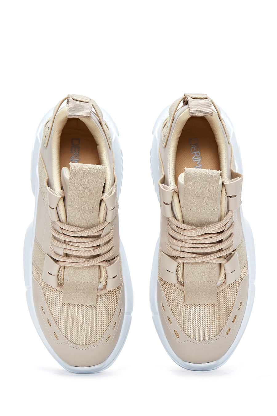 Kadın Bej Yüksek Taban Sneaker